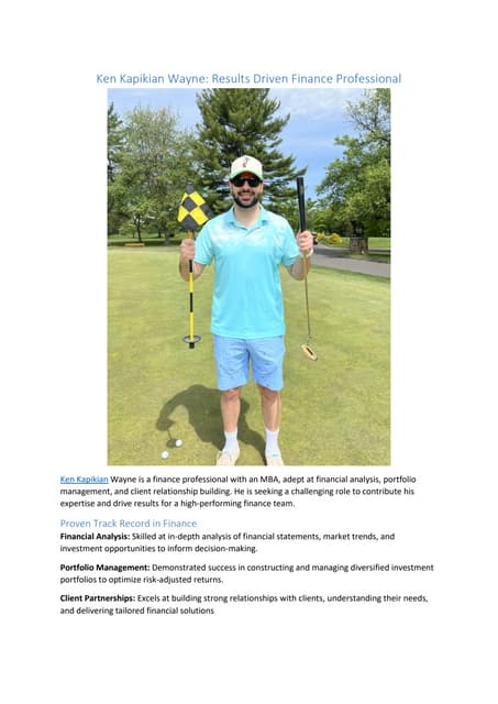 Ken Kapikian: Finance Professional in Wayne, PA | PDF