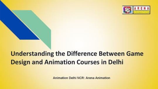 Understanding the Difference Between Game Design and Animation Courses in Delhi It is important to understand the key... – @animationdelhincr on Tumblr