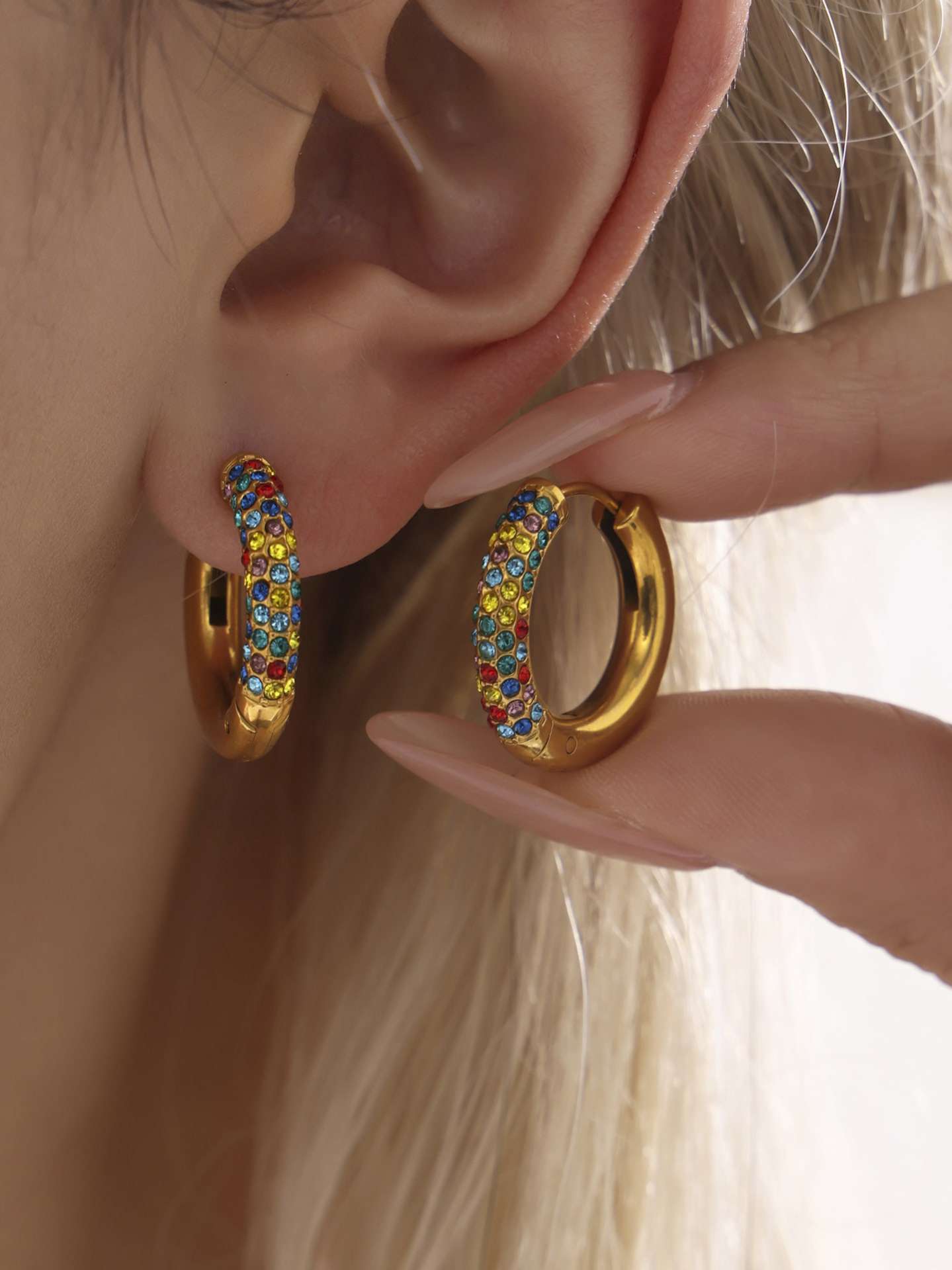 Cubic Zirconia Geometric Earrings