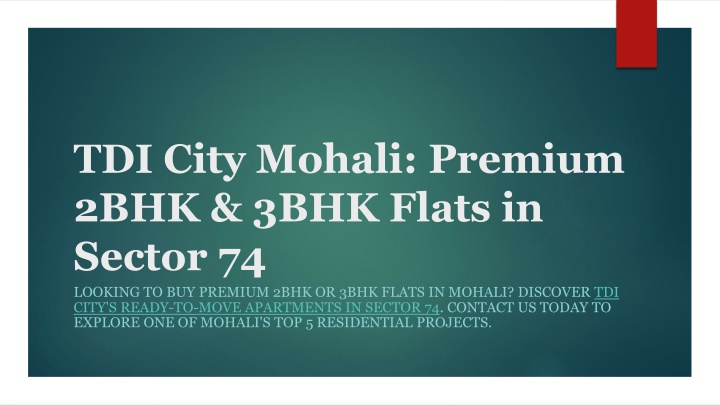 PPT - TDI City's ready-to-move apartments in Sector 74 PowerPoint Presentation - ID:14167512