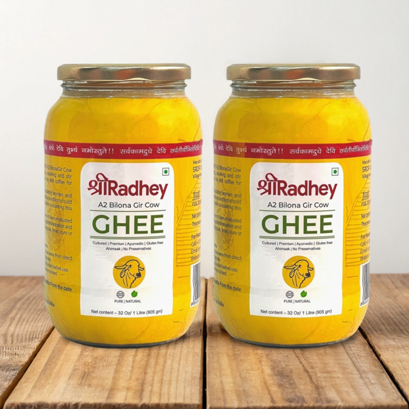 Buy A2 Ghee Online – 1000ml x 2 & 910gm x 2 Combo | Shree Radhey
