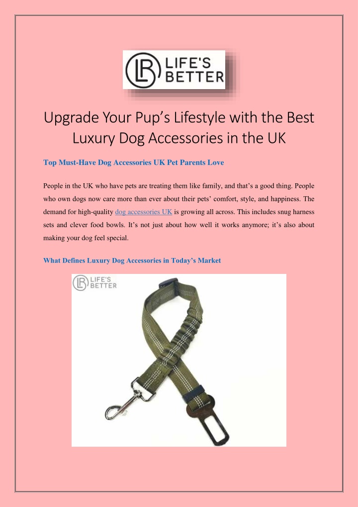 PPT - Upgrade Your Pup’s Lifestyle with the Best Luxury Dog Accessories in the UK PowerPoint Presentation - ID:14373869