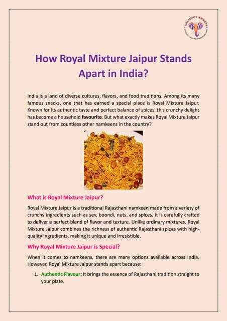 How Royal Mixture Jaipur Stands Apart in India? | PDF