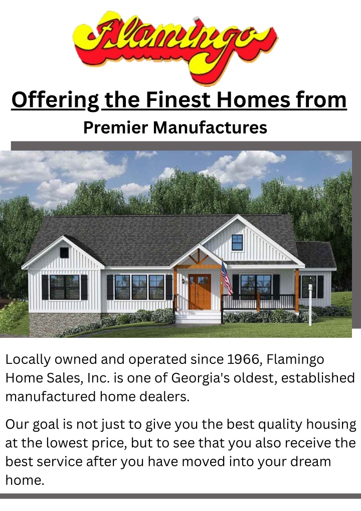 PPT - Acquire best Manufactured Homes in Georgia by Working with Best Home Dealers