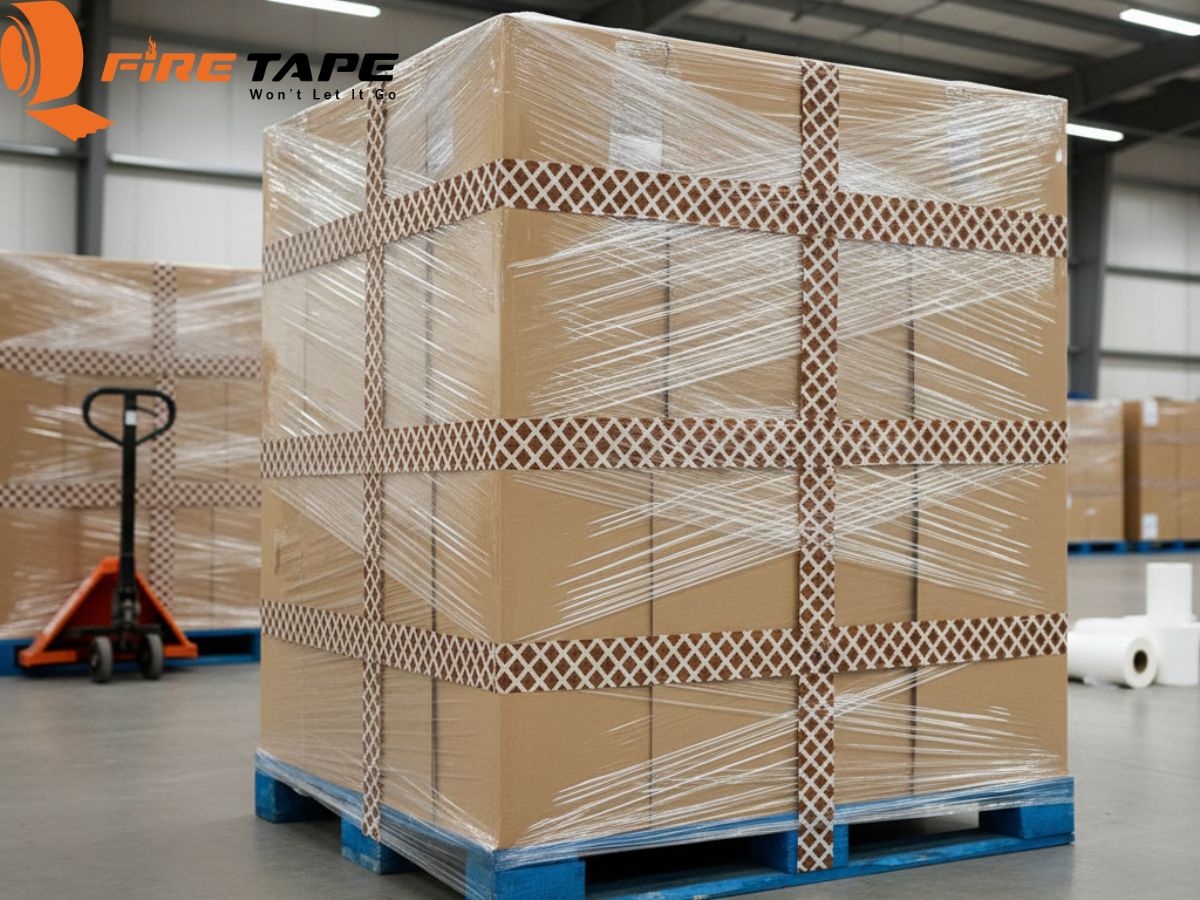 How Printed Tape Complements Stretch Film Wrap in Packaging