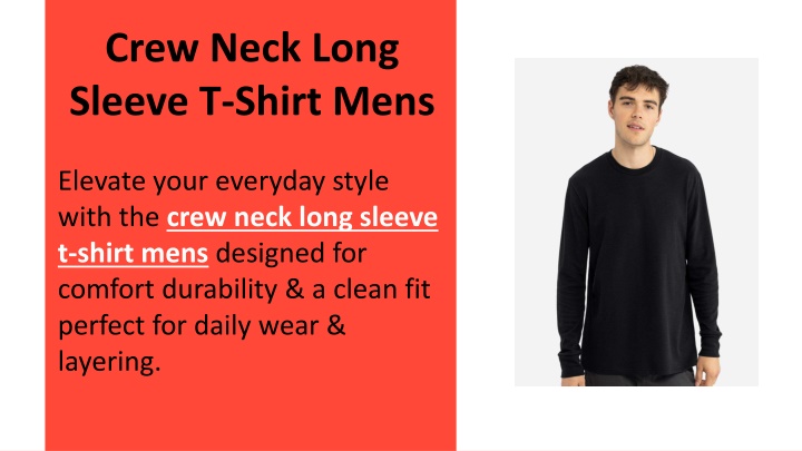 PPT - Crew Neck Long Sleeve T-Shirt Mens PowerPoint Presentation, free download - ID:14656143