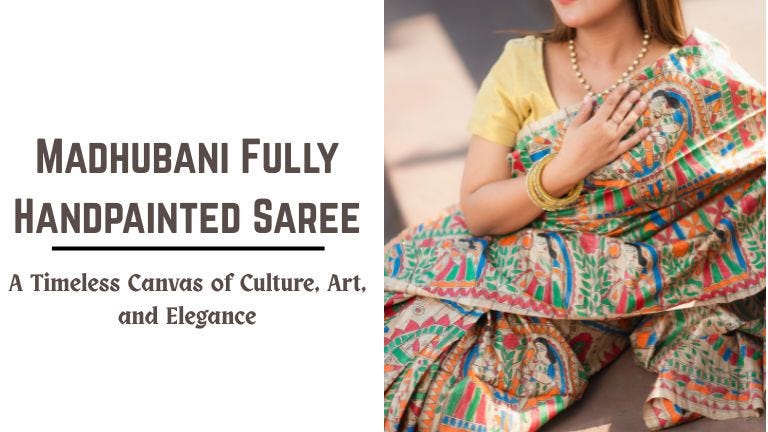 Madhubani Fully Handpainted Saree | by Takshisutra | Nov, 2025 | Medium