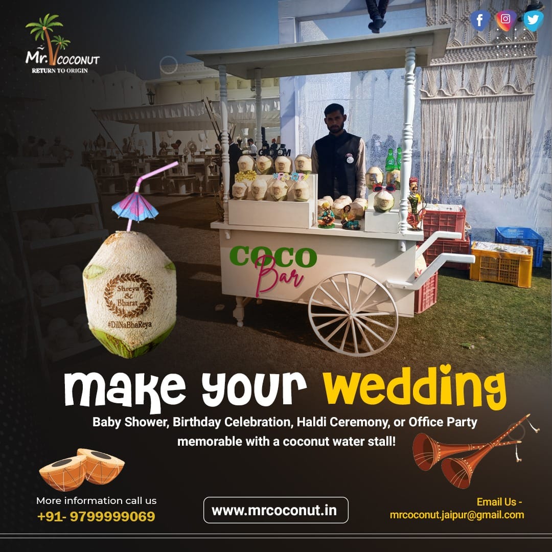 Mr. Coconut |Trending Wedding Stall | Customized Coconuts for events | Carved Coconut