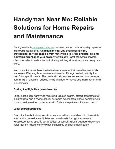 Handyman Near Me_ Reliable Solutions for Home Repairs and Maintenance