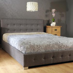 Nicole Grey Fabric Ottoman Bed - Furnishings Direct