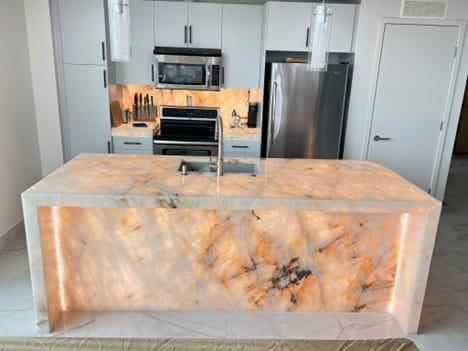 lighted kitchen countertops
