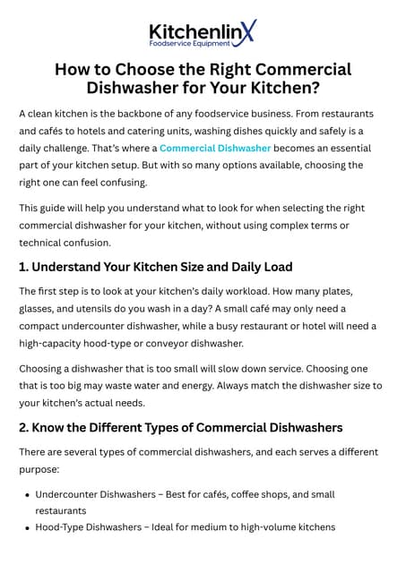 How to Choose the Right Commercial Dishwasher for Your Kitchen.pdf
