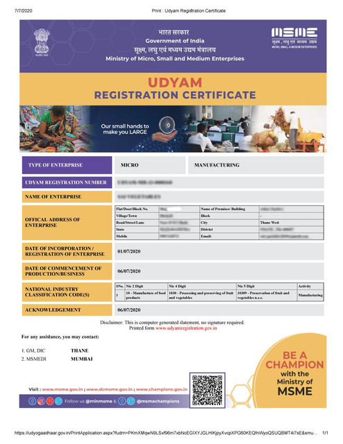 Apply online for MSME Udyam registration - eudyog aadhar