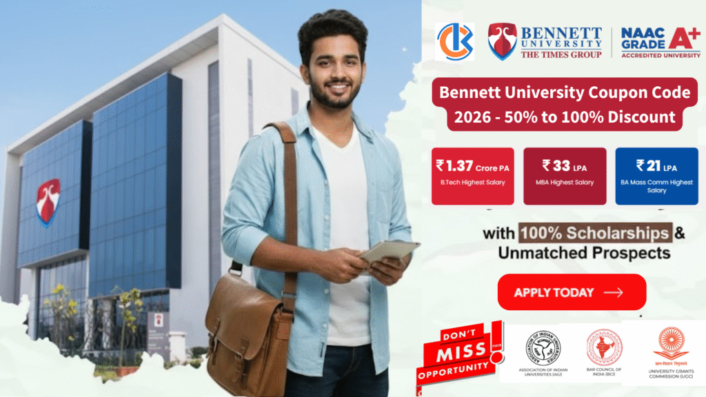 Bennett University Coupon Code 2026 100%Discount Scholarship