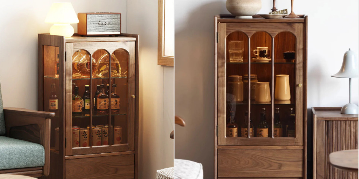 Wood Wine Cabinet with Glass Door – SlabstudioHongKong