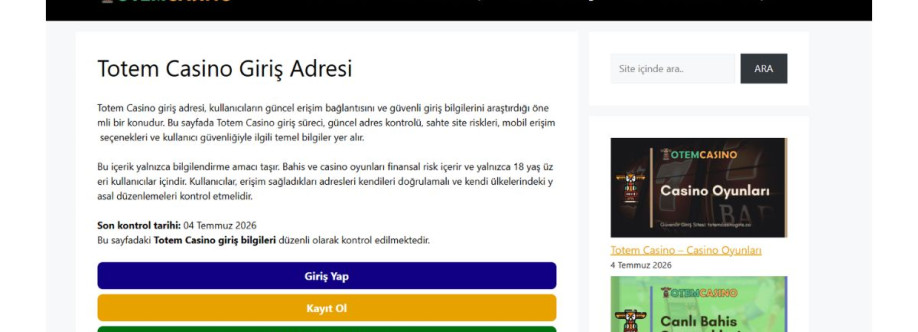 Totem Casino Giriş Cover Image