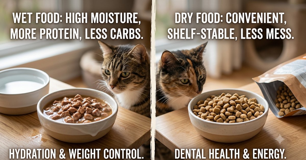 What's the Difference Between Wet and Dry Cat Food for Indoor Cats?