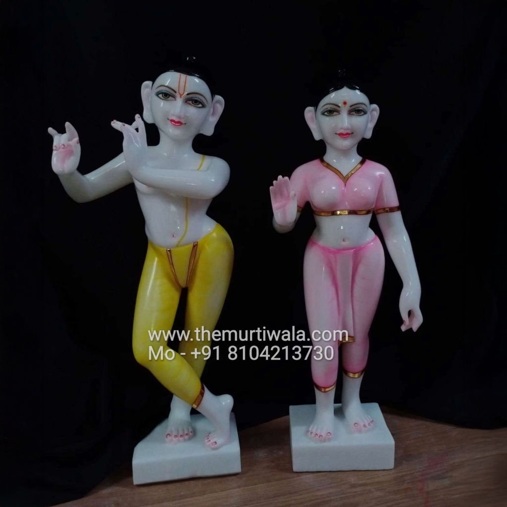 Marble Iskcon Radha Krishna Idols Online - Manufacturer in Jaipur