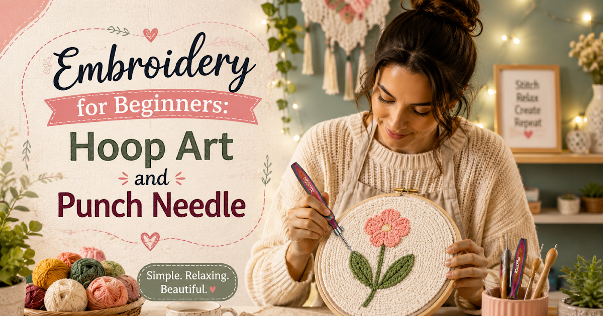 Embroidery for Beginners: Hoop Art and Punch Needle