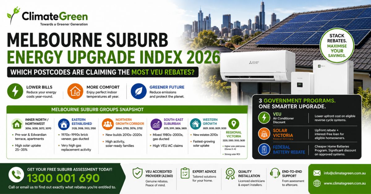 Melbourne Suburb Energy Upgrade Index 2026