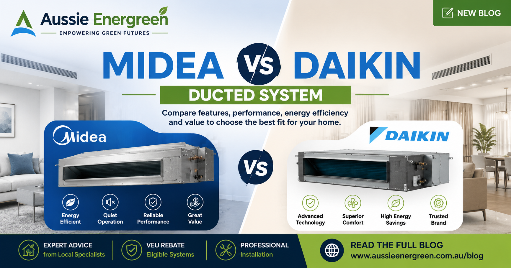Midea vs Daikin Ducted Air Conditioning System : Melbourne Home