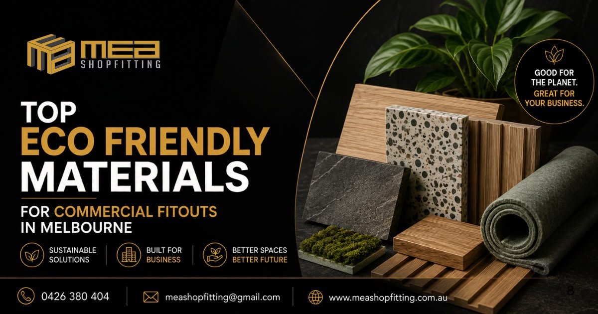Top Eco Friendly Materials for Commercial Fitouts in Melbourne