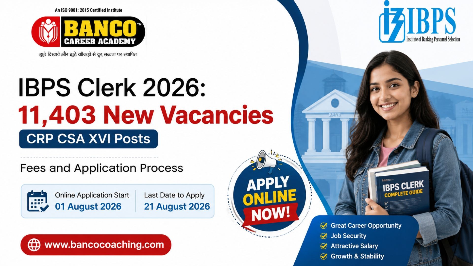 IBPS Clerk Vacancy 2026: Eligibility, Fees & Apply Online