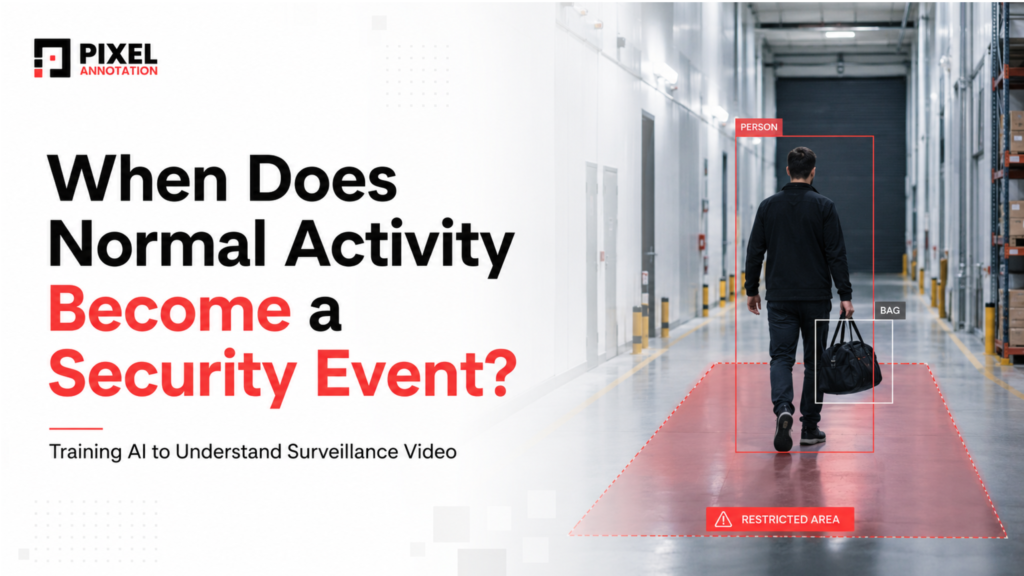 When Does Normal Activity Become a Security Event? Training AI to Understand Surveillance Video - pixelannotation.com