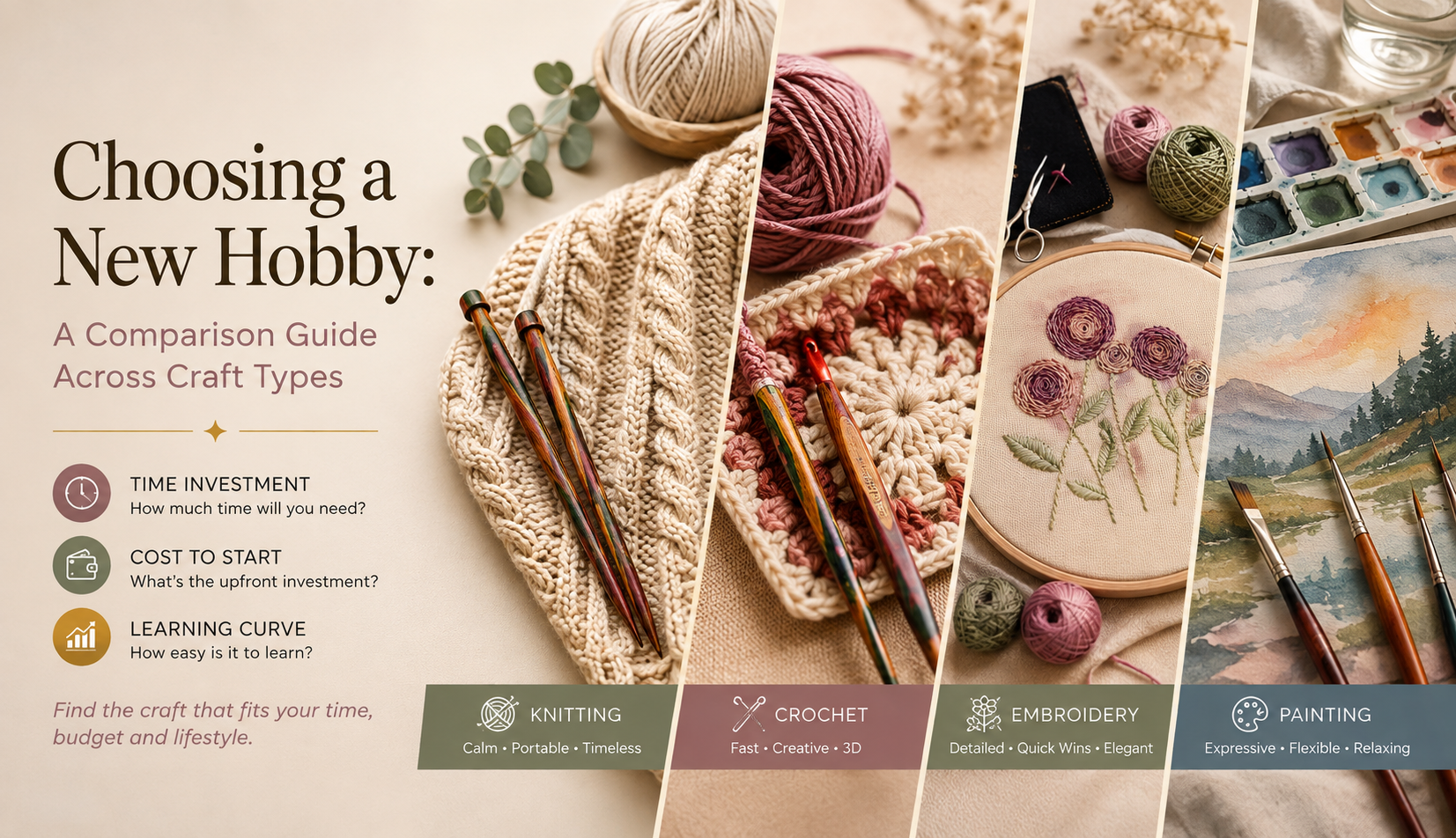 Choosing a New Hobby: A Comparison Guide Across Craft Types (time,...