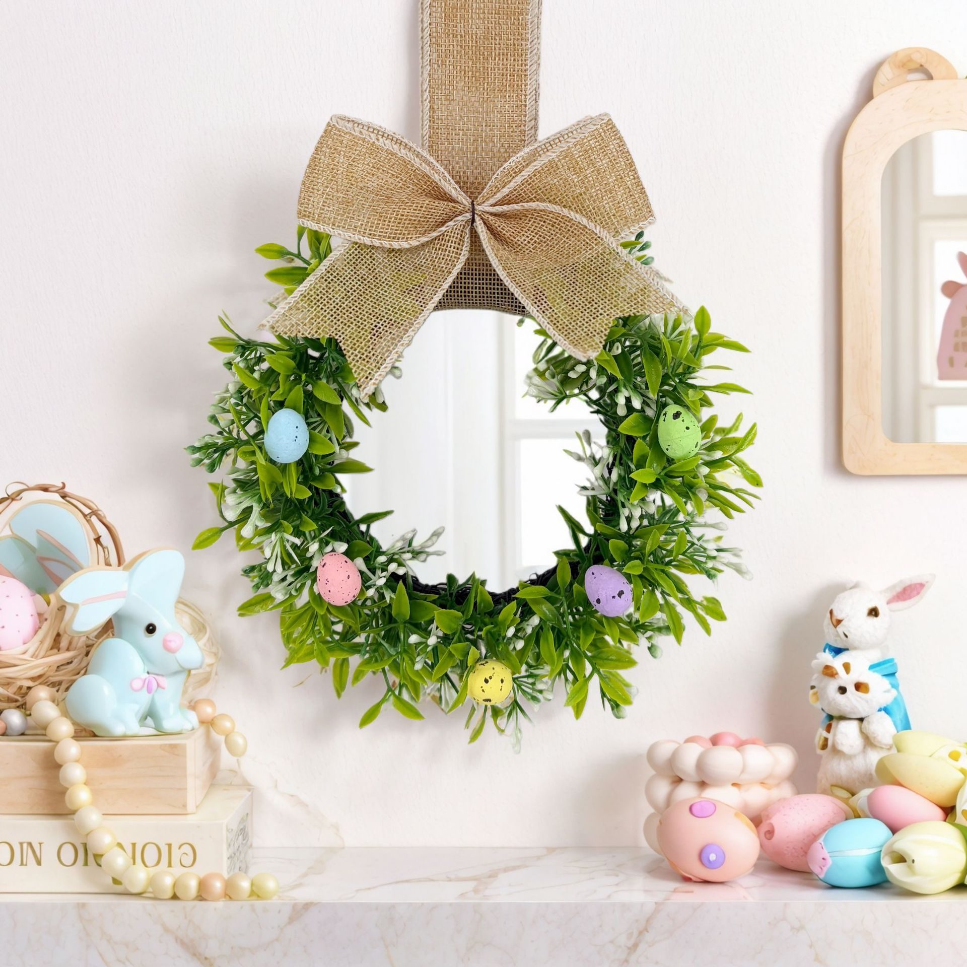 2026 New Artificial Easter Mini Egg Wreath, Home Decor, Mini Wreaths For Cabinets – cabinetwreaths.com