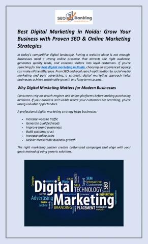 SEO Services Provider in Noida for Higher Rankings