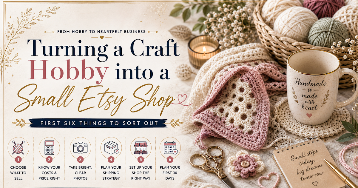 Turning a Craft Hobby into a Small Etsy Shop — First Six Things to Sort Out