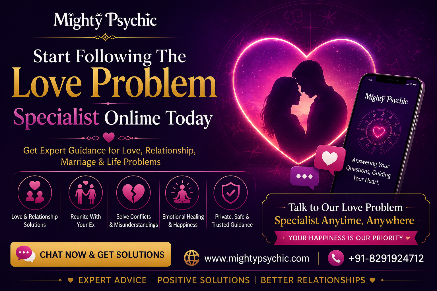 Start Following the Love Problem Specialist Online Today – Psychic Guru