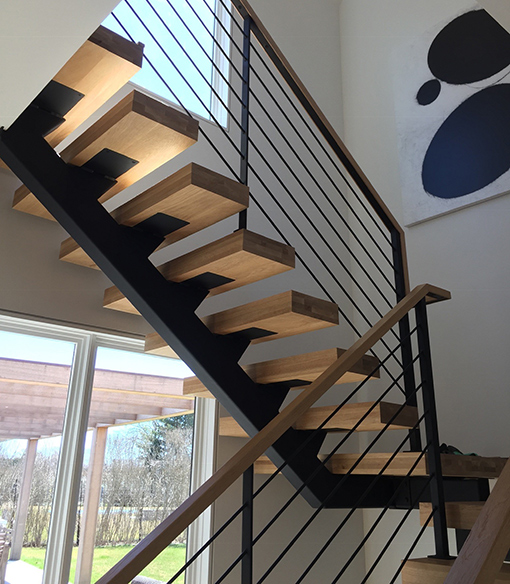 Curved Stairs - Single, Double & Side Stringer Stairs | Acadia Stairs
