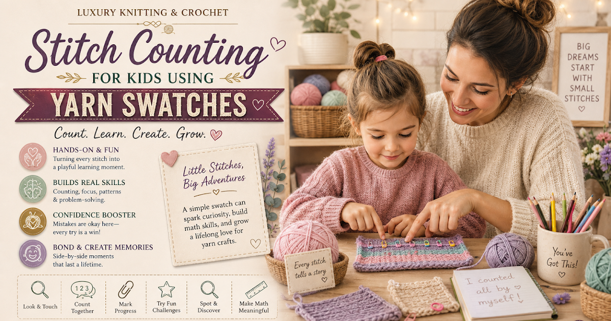 Stitch Counting for Kids Using Yarn Swatches