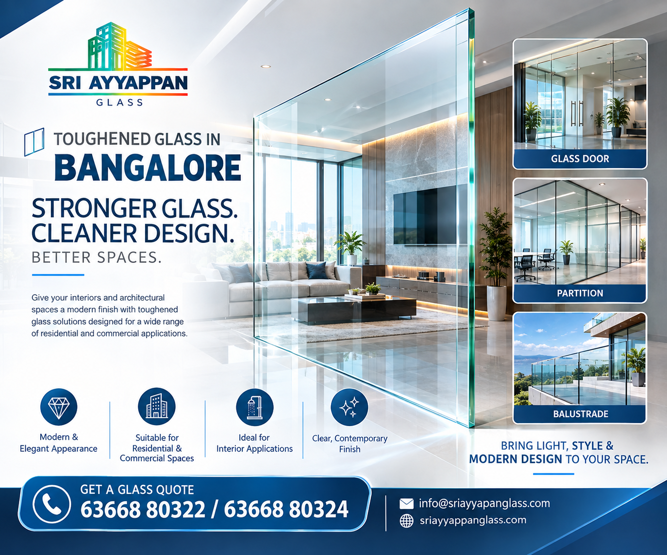 How Glass Partitions and Specialty Glass Can Transform Modern Spaces in Bangalore – sriayyappanglass