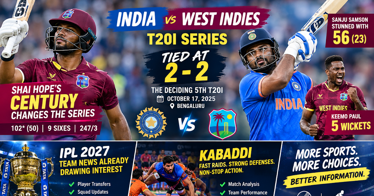 India vs West Indies 5th T20I: Series Decider, Key Players and What Fans Should Watch