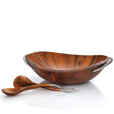 Nambe' Acacia Braid Salad Bowl with Servers Profile Picture
