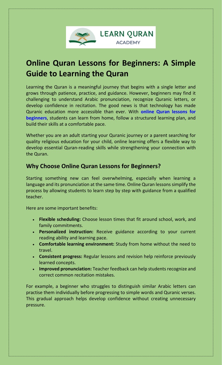 PPT - Online Tajweed Course UK for Accurate Quran Recitation PowerPoint Presentation - ID:14962196